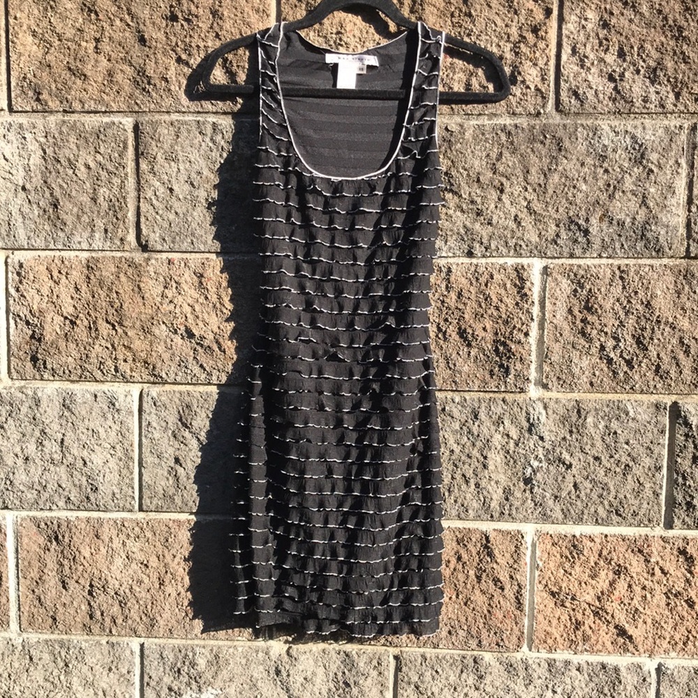 Max Studio black ruffle cocktail dress